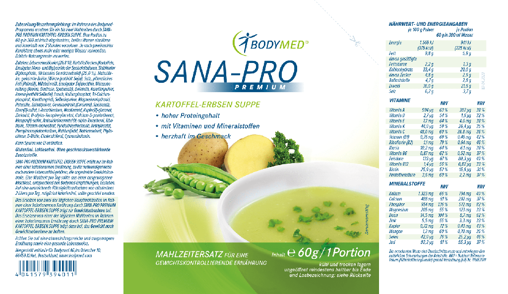 Bodymed Sana-Pro PREMIUM Suppe Kartoffel-Erbsen im Shop kaufen